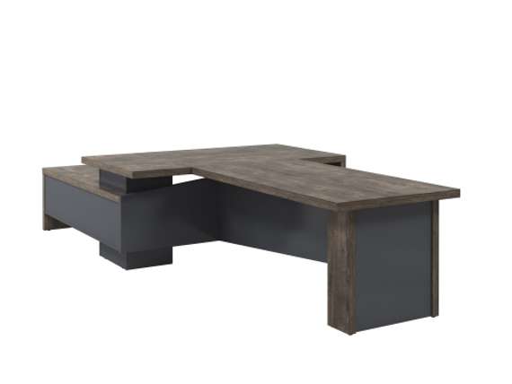 Стол правый 1800х2000х750 с опорной тумбой и брифингом 1700 T-918R.0000-02