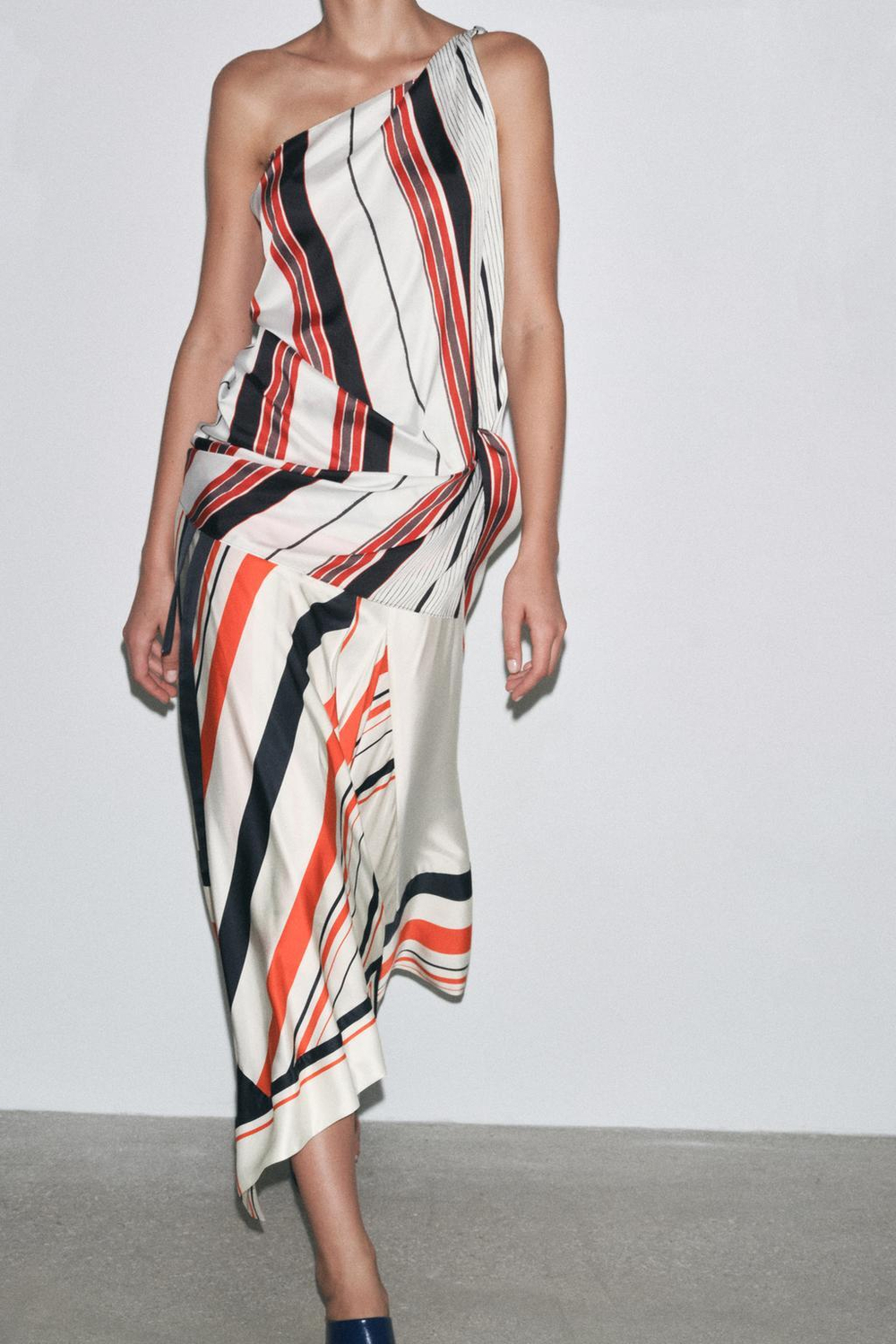 Юбка асимметричного кроя в полоску — zw collection
