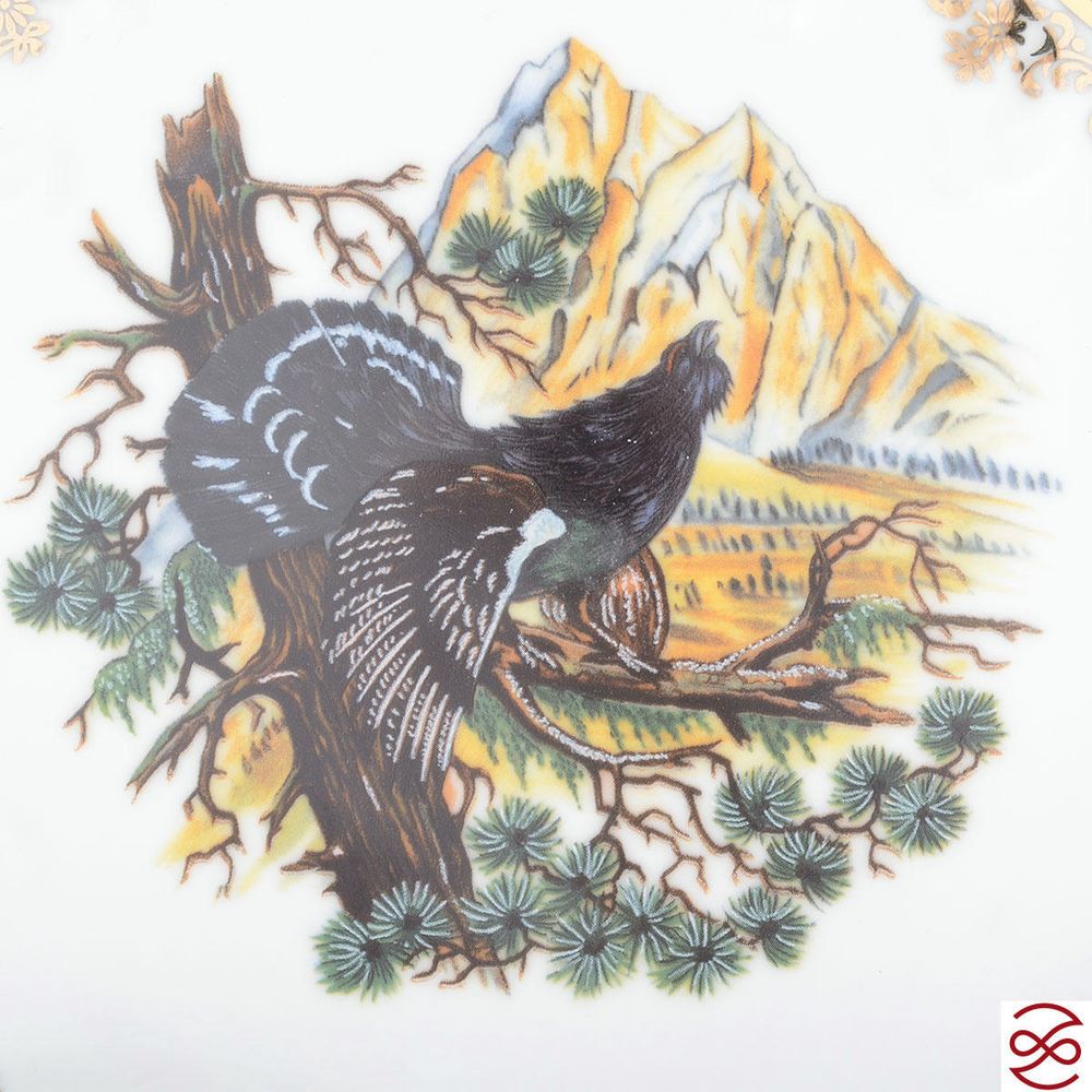 Блюдо ракушка Queen's Crown Aristokrat Охота бежевая 31 см