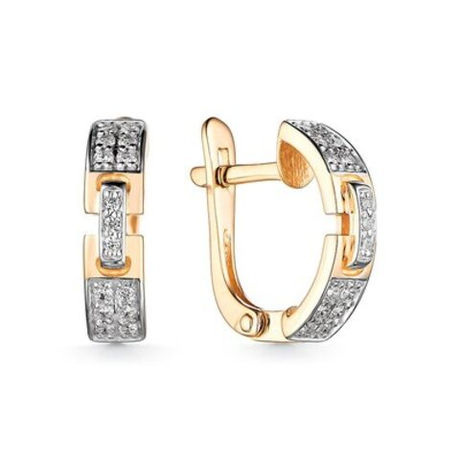 Серьги из золота с фианитами