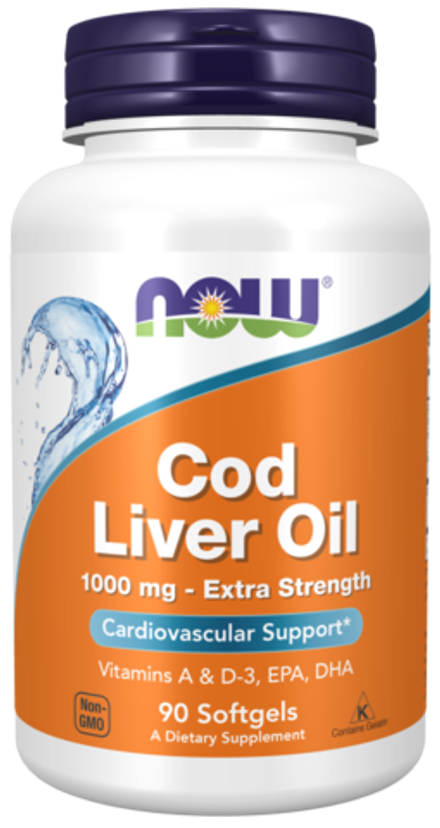 NOW Foods, Жир печени трески 1000 мг, Cod Liver Oil 1000 mg, 90 капсул