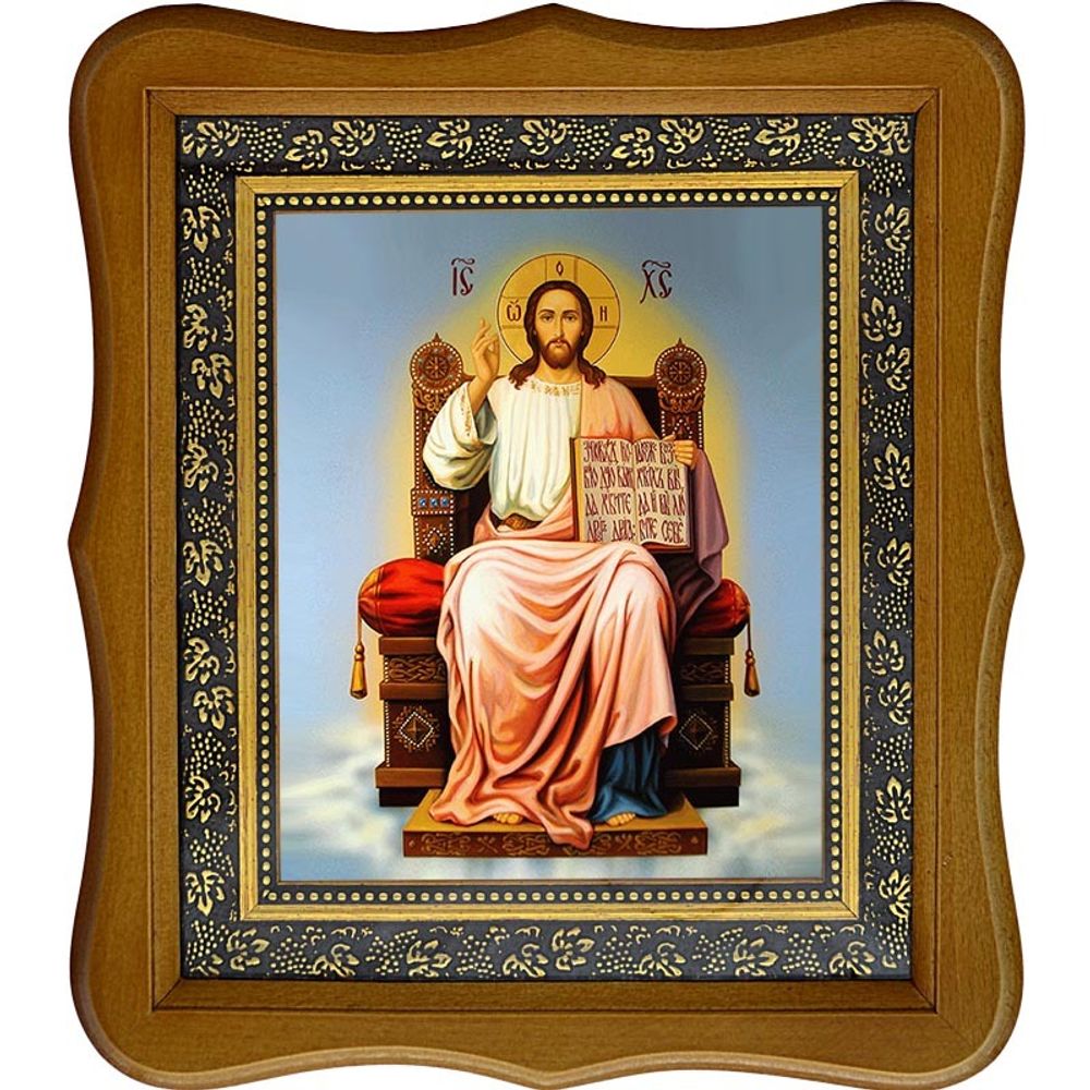 Иисус Христос на троне. Икона на холсте.
