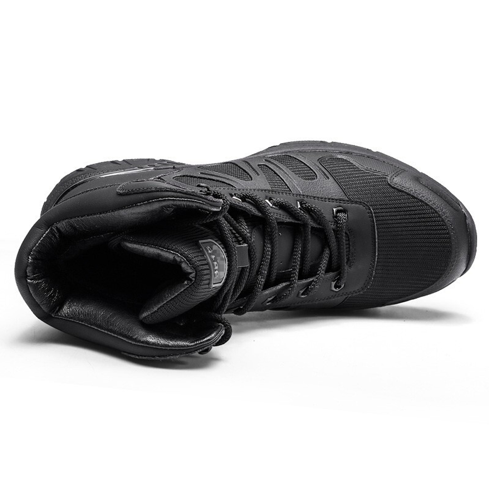 QIANGREN 3515 Men"s Boots Genuine Training Boots Men"s Super Light Breathable Lace Up High Top Boots