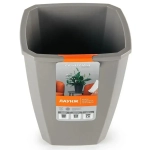 Кашпо квадратное с дренажной вставкой Лаунж 4л,8л пыльно-серое С372ПСЕР