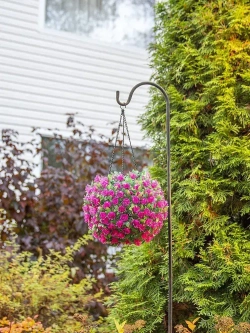 Декоративное подвесное кашпо для сада / фонарь садовый на солнечной батарее "Цветочный шар Азалия" ЧУДЕСНЫЙ САД