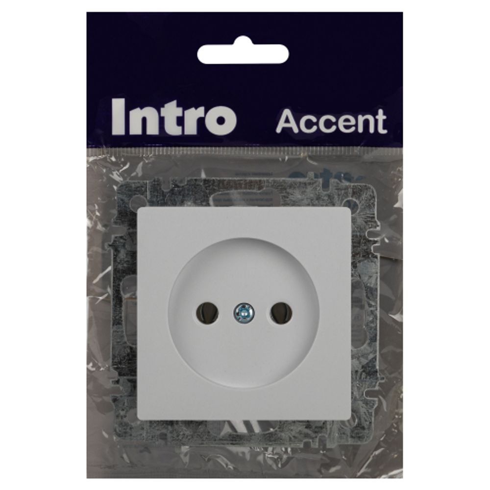 Розетка Intro Accent 6-201-01 2Р 16А-250В, IP20, СУ, AL/CU, белый
