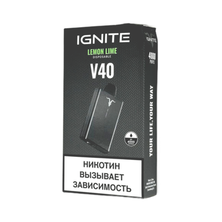 Ignite V40 Лимон-лайм 4000 затяжек 20мг (2%)