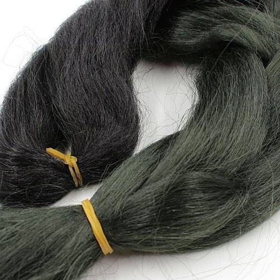 Канекалон 2-цветный 100гр 130см B14 черно зеленосерый