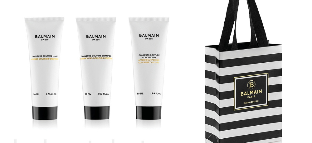 Balmain Hair Couture Сумочка для косметики (шампунь 50 мл, кондиционер 50 мл и маска 50 мл для окрашенных волос)