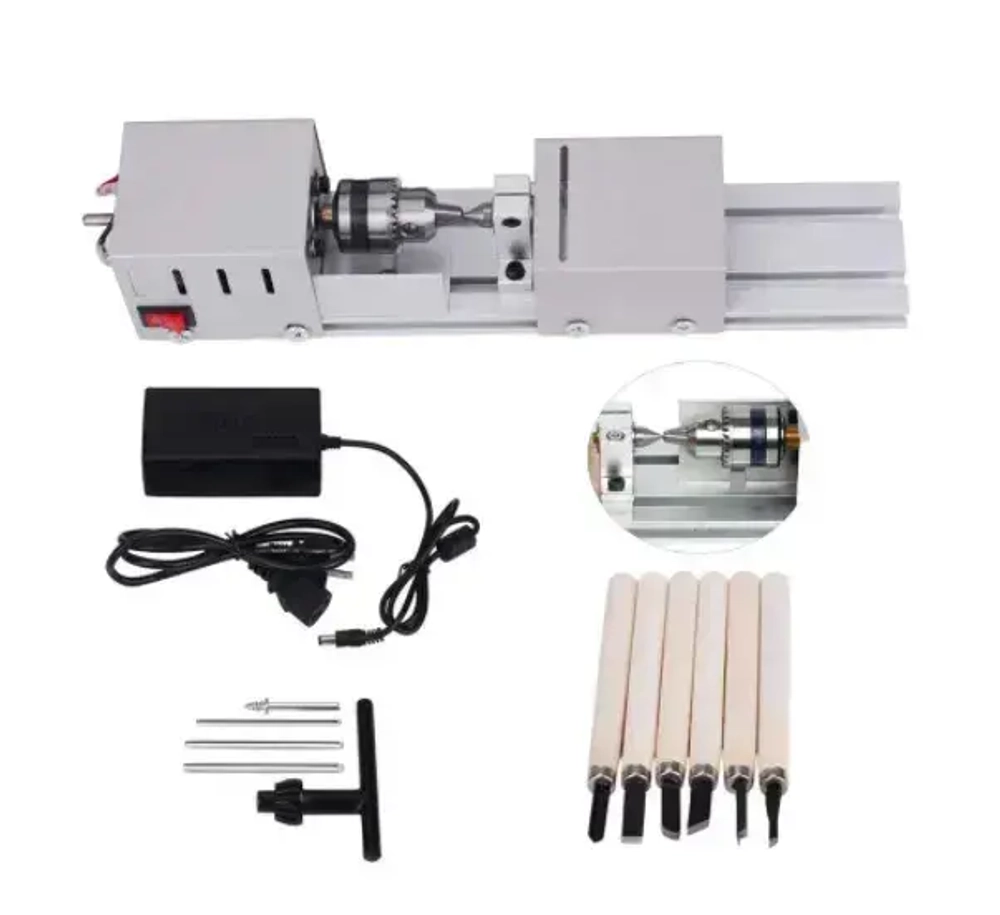 Мини токарный станок по дереву 100 Вт