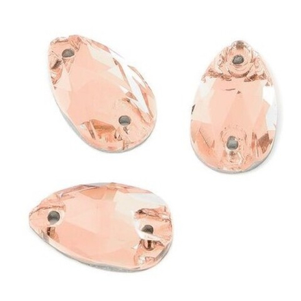 Стразы стекло 7*12мм. "Капля" персиковый/22