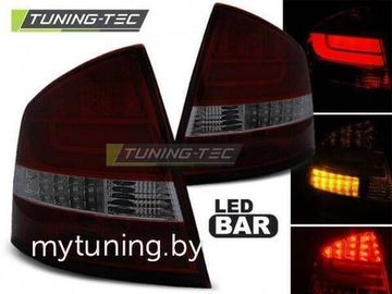 Задние фонари Skoda Octavia 2 red smoke led bar