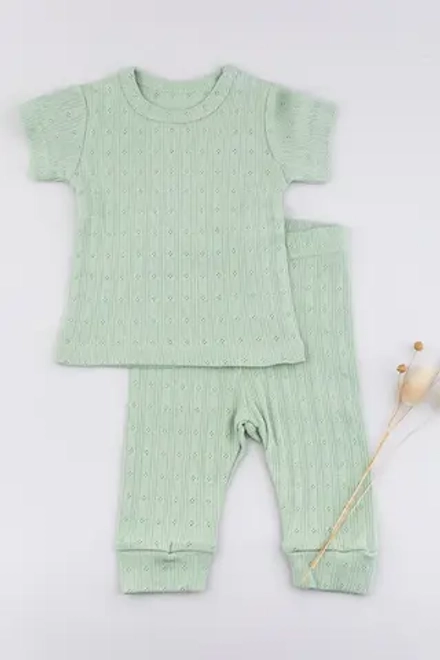 Комплект кофточка штанишки ажур Biniboo оливковый