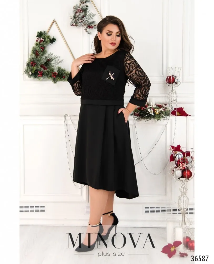 Платье 8619-1-черный Minova