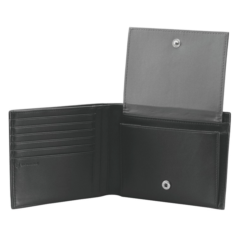 Портмоне Victorinox Altius 3.0 Innsbruck, чёрное, натуральная кожа наппа, 13x2x10 см