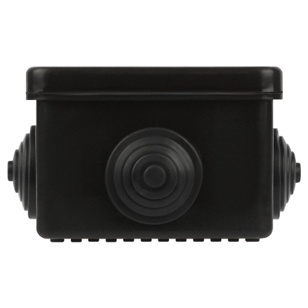 Распаячная коробка ЭРА KOR-65-65-50-4g-B открытой установки черная 65х65х50мм с гермовводами 4 вх. IP54