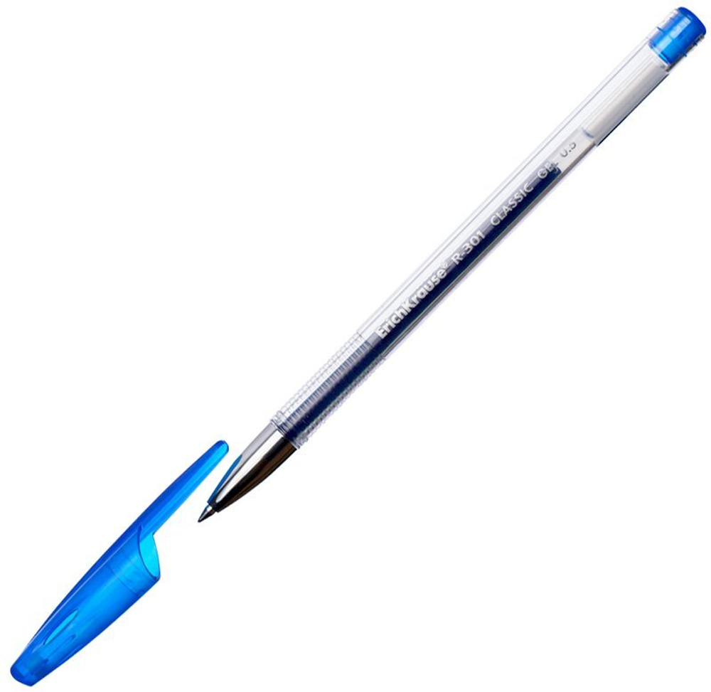 Ручка гелевая ErichKrause R-301 Classic Gel Stick, толщина линии 0,4 мм, синяя, 12 штук