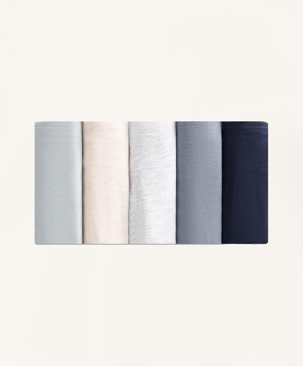 OYSHO Набор из 5 пар трусов-стрингов из хлопковой смеси, серо-голубой