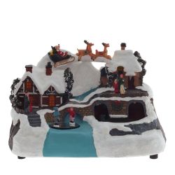 GAEM Фигурка декоративная "Рождество" (4 мелодии, подсвет, движ, 3xAA н/п, +USB), L30 W20 H20 см