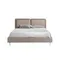 Кровать Angel Cerda 7154 из экокожи цвета норки и серой ткани