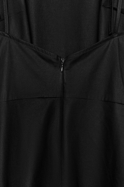 ZARA ПЛАТЬЕ МИДИ ИЗ ГАБАРДИНА С РАСКЛЕШЕННОЙ ЮБКОЙ, ЧЕРНЫЙ