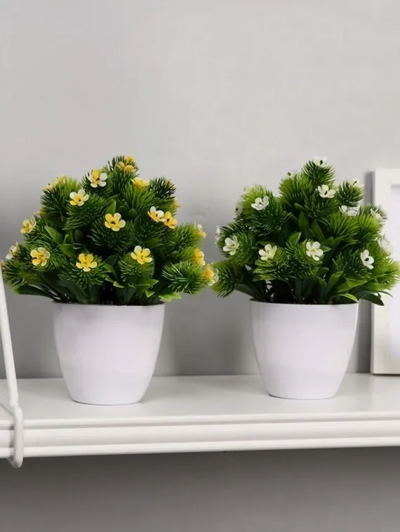 Бонсай в горшочке &quot;Пушистый цветочный куст&quot; 8*16 см, микс