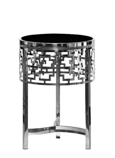 13RXFS5080M-SILVER Стол журнальный стекло черн./серебро d35*50см