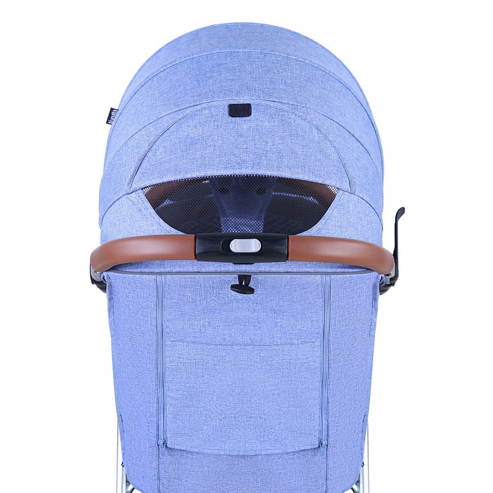 Детская прогулочная коляска Nuovita Giro Lux Denim, Argento / Джинсовый, Серебряный