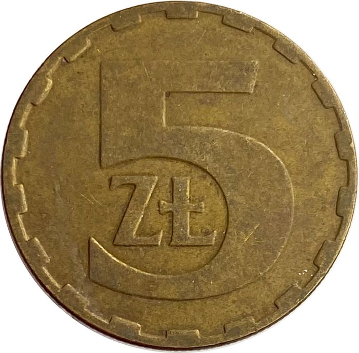 5 злотых 1975-1985 Польша