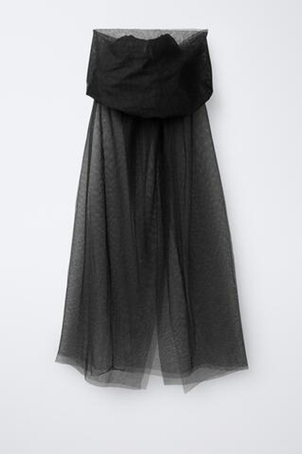 ZARA МАСКАРАДНАЯ НАКИДКА С КАПЮШОНОМ, ЧЕРНЫЙ