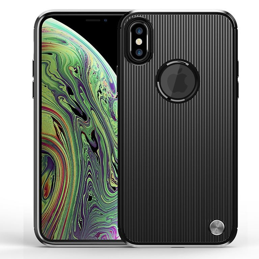 Чехол для iPhone X (XS) цвет Black (черный), серия Bevel от Caseport