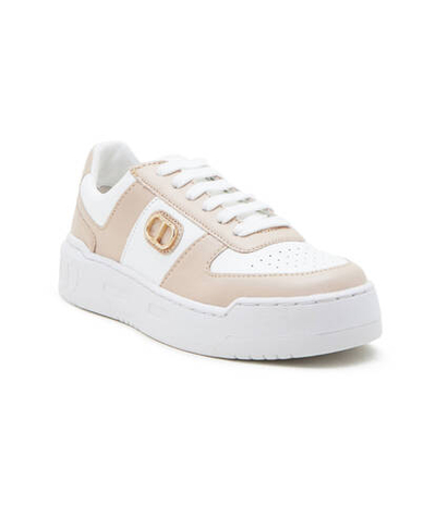 Кожаные кроссовки TWINSET - бежевый(241TCP030)