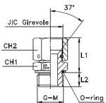 Штуцер FNH JIC 7/16 - BSP 1/8 (o-ring)