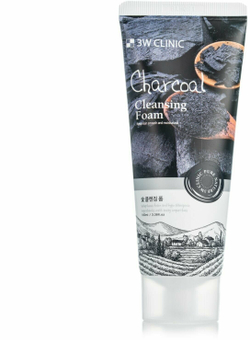 3W Clinic пенка для лица Charcoal Cleansing Foam, 100 мл, 100 г