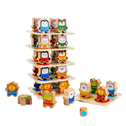 Деревянная игрушка для детей "Звериная башня"