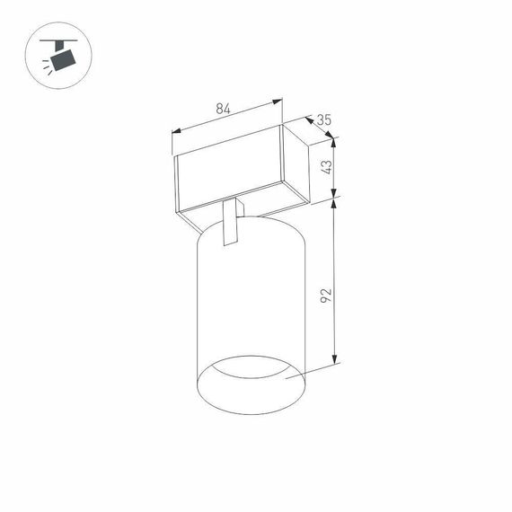 Трековый светодиодный светильник для магнитного шинопровода Arlight Mag-Spot-45-R85-3W Day4000 030654