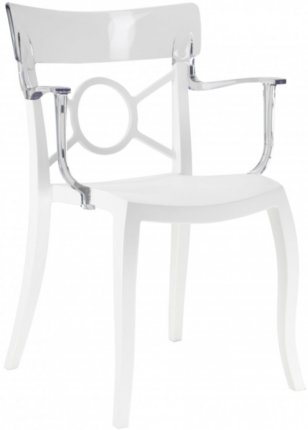 Кресло пластиковое Papatya Opera-K, белый, прозрачный