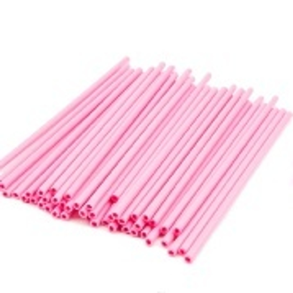 Набор пластиковых палочек 15 см. 50 штук. Цвет розовый