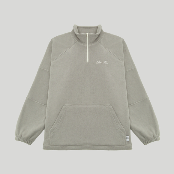 Drawstring Half-Zipped Sweatshirt Grey