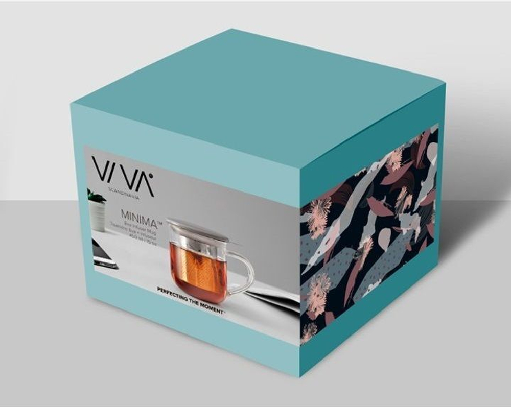 Кружка 0.45л Viva Scandinavia Minima Eva с голубой крышкой и ситечком