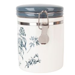 Банка для сыпучих продуктов (клипс) " " 14*10*14см. v=630мл. (керамика)