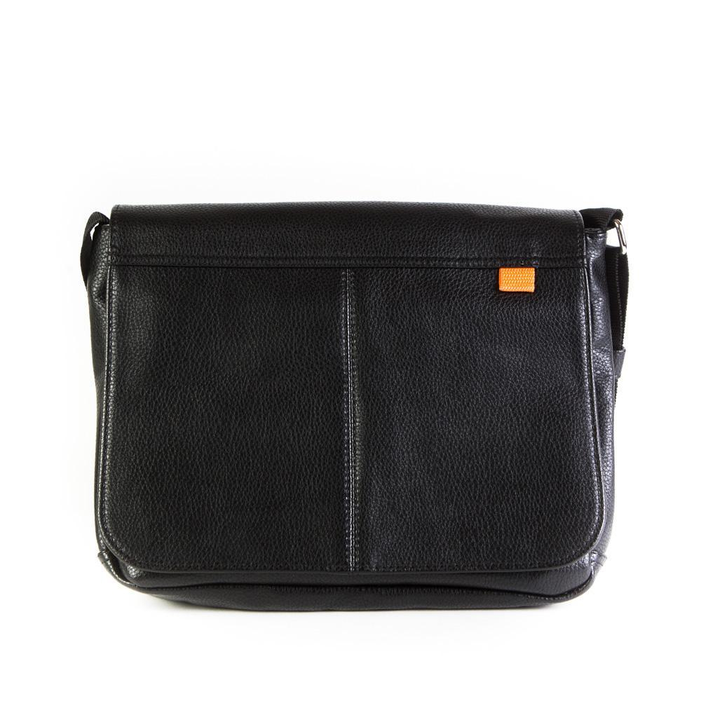 Мужская небольшая наплечная чёрная сумка-планшет из искусственной кожи COSCET M-MC-4