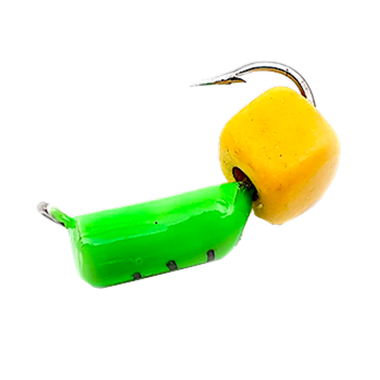 Мормышка вольфрам Wormix37 Столбик с Сырным кубиком d-1.5мм 0.3г (490) 1шт Зелёный