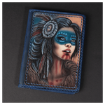 Кожаная обложка на паспорт «Шаманка»