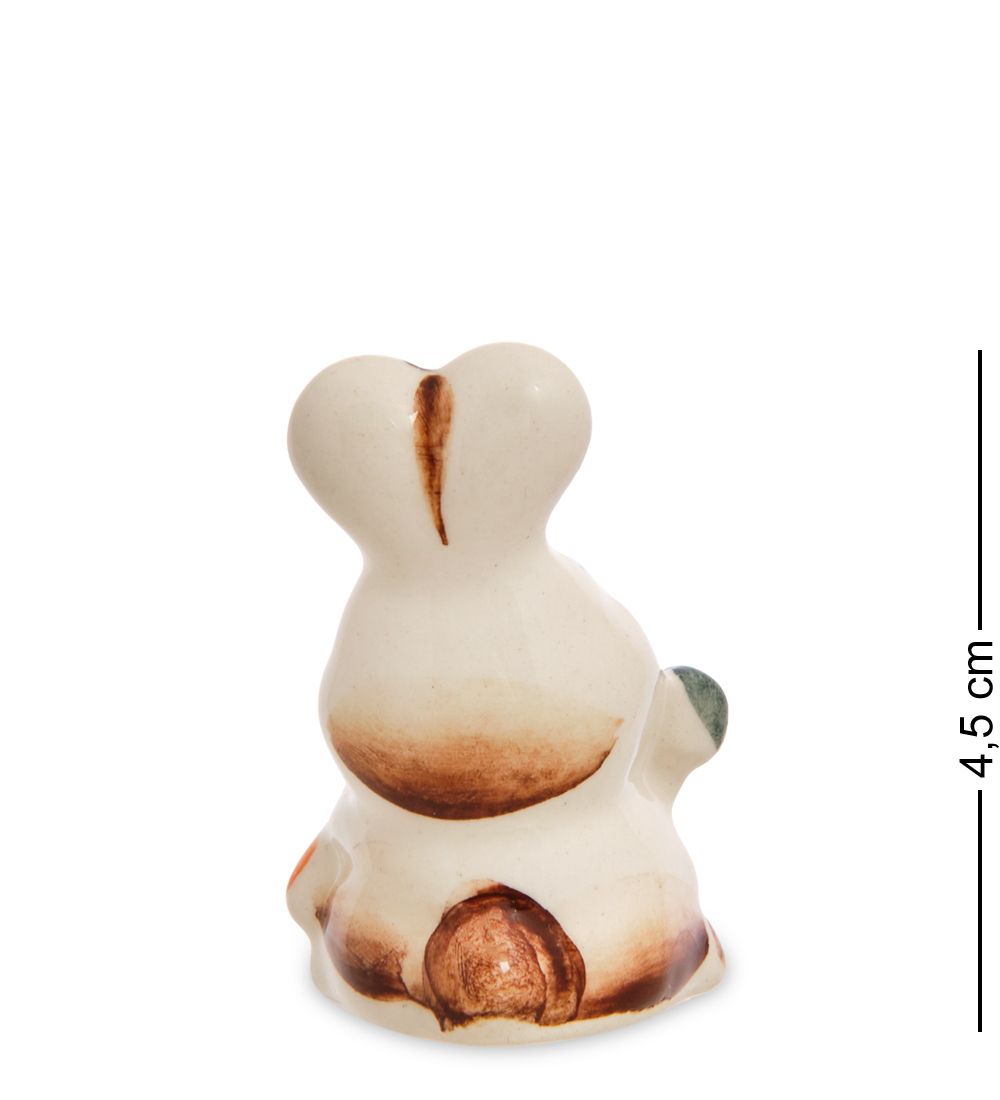 ГЛ- 848 Фигурка «Зайчонок с морковкой» цв. (Гжельский фарфор)