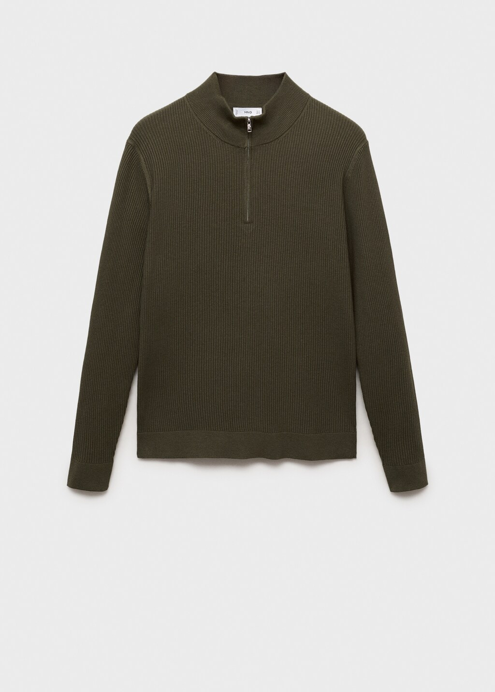 Джемпер в рубчик с воротником и молнией