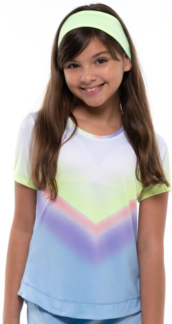 Футболка для девочки теннисная Lucky in Love Going Wild Ombre S/S Girls - cloud