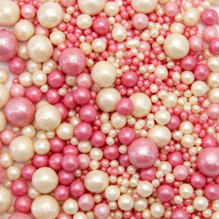 Драже зерновое в шоколадной глазури Жемчуг МИКС Розовый/Серебро (109), 75г