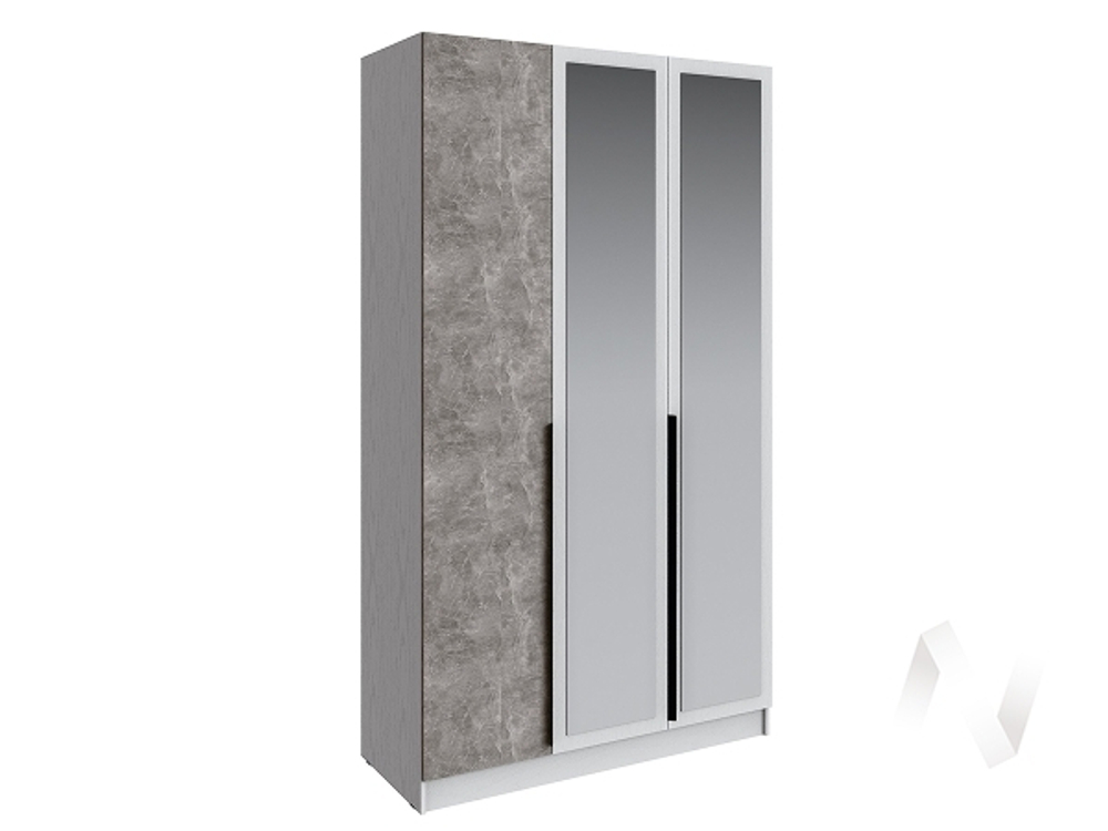 Шкаф Мадрид 1;3 с зеркалом (белый/ателье светлое)