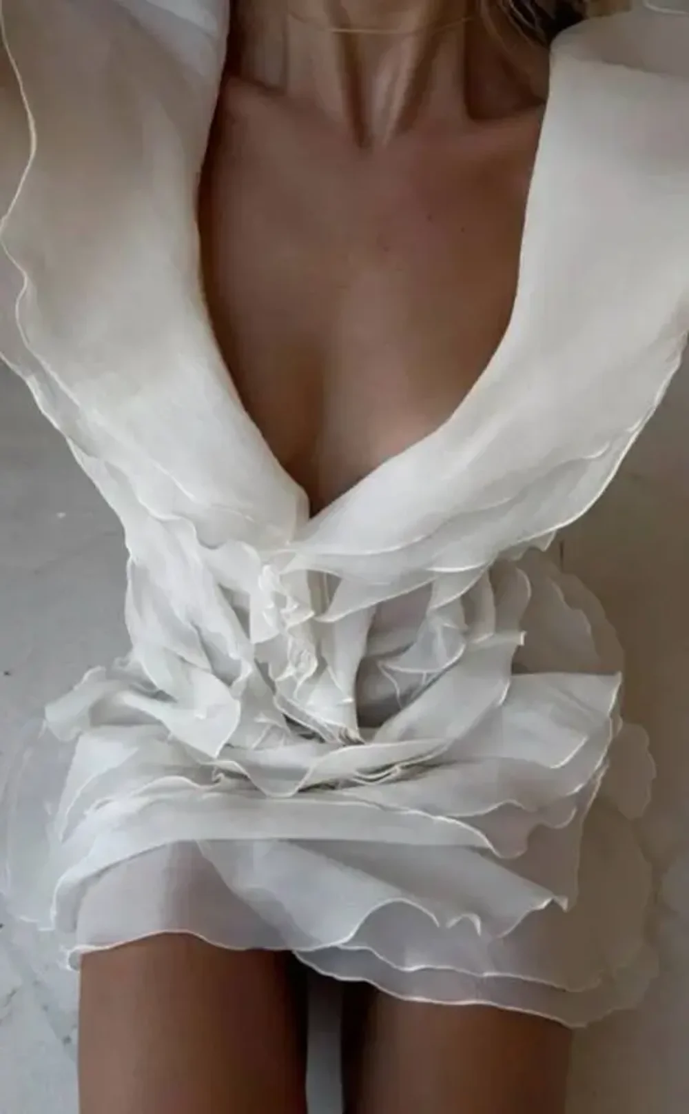 Платье короткое Флёр цвет, Молочный